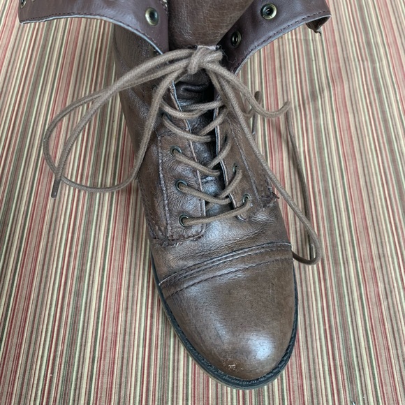 STEVE MADDEN leather Parto brown combat boots Size 8.5 - Picture 9 of 16